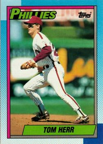 #297 Tom Herr - Philadelphia Phillies - 1990 Topps Baseball