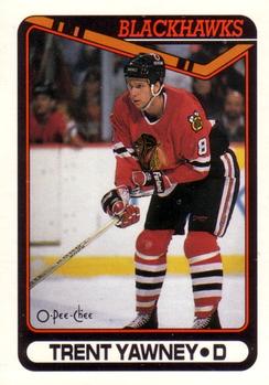 #297 Trent Yawney - Chicago Blackhawks - 1990-91 O-Pee-Chee Hockey
