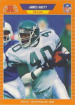 #297 James Hasty - New York Jets - 1989 Pro Set Football