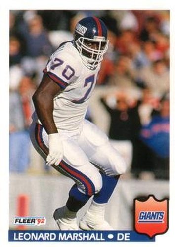 #297 Leonard Marshall - New York Giants - 1992 Fleer Football