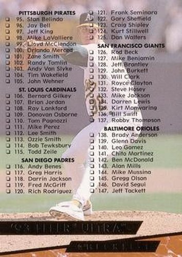#299 Checklist: 95-193 - 1993 Ultra Baseball