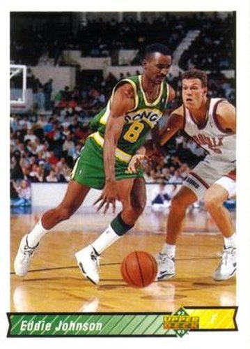 #298 Eddie Johnson - Seattle SuperSonics - 1992-93 Upper Deck Basketball