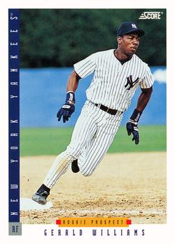 #298 Gerald Williams - New York Yankees - 1993 Score Baseball