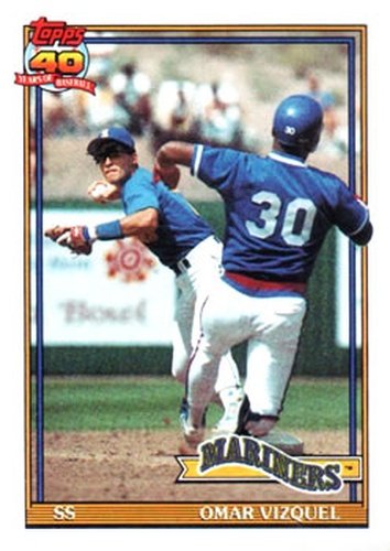 #298 Omar Vizquel - Seattle Mariners - 1991 Topps Baseball