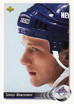 #298 Sergei Nemchinov - New York Rangers - 1992-93 Upper Deck Hockey