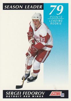 #298 Sergei Fedorov - Detroit Red Wings - 1991-92 Score Canadian Bilingual Hockey
