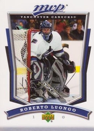 #298 Roberto Luongo - Vancouver Canucks - 2007-08 Upper Deck MVP Hockey
