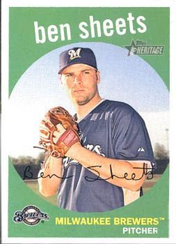 #298 Ben Sheets - Milwaukee Brewers - 2008 Topps Heritage Baseball