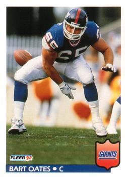 #299 Bart Oates - New York Giants - 1992 Fleer Football