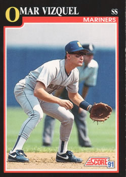 #299 Omar Vizquel - Seattle Mariners - 1991 Score Baseball