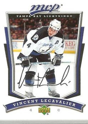 #299 Vincent Lecavalier - Tampa Bay Lightning - 2007-08 Upper Deck MVP Hockey