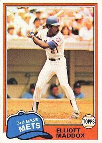 #299 Elliott Maddox - New York Mets - 1981 Topps Baseball