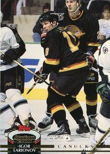 #299 Igor Larionov - Vancouver Canucks - 1992-93 Stadium Club Hockey