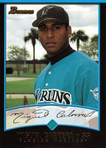 #299 Miguel Cabrera - Florida Marlins - 2001 Bowman Baseball