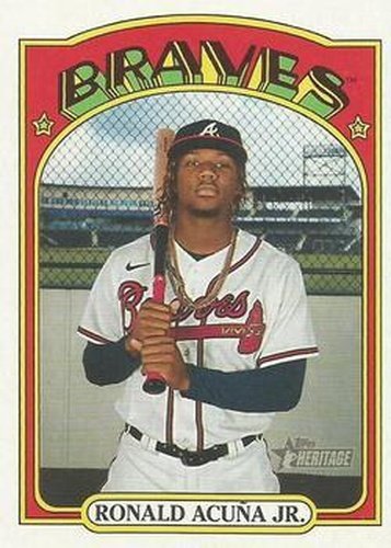 #299 Ronald Acuna Jr. - Atlanta Braves - 2021 Topps Heritage Baseball