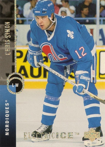 #299 Chris Simon - Quebec Nordiques - 1994-95 Upper Deck Hockey - Electric Ice
