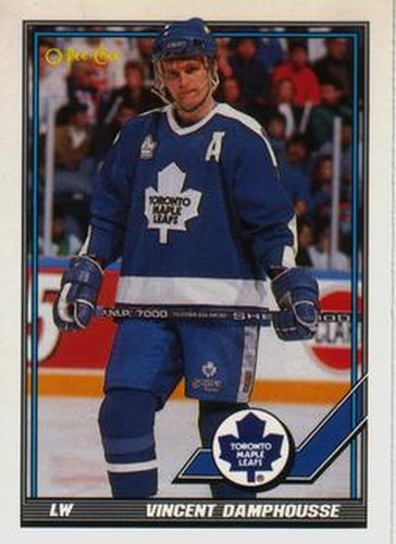 #299 Vincent Damphousse - Toronto Maple Leafs - 1991-92 O-Pee-Chee Hockey