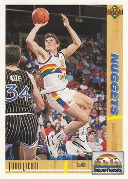 #299 Todd Lichti - Denver Nuggets - 1991-92 Upper Deck Basketball