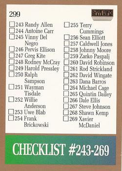 #299 Checklist: 243-300 - 1990-91 SkyBox Basketball