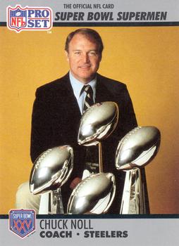 #29 Chuck Noll - Pittsburgh Steelers - 1990-91 Pro Set Super Bowl XXV Silver Anniversary Football