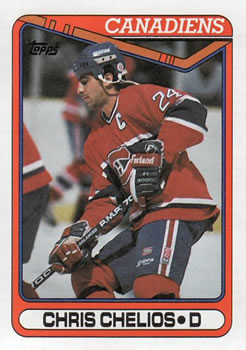 #29 Chris Chelios - Montreal Canadiens - 1990-91 Topps Hockey