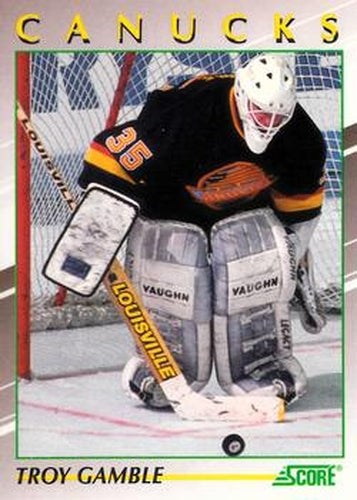 #29 Troy Gamble - Vancouver Canucks - 1991-92 Score Young Superstars Hockey