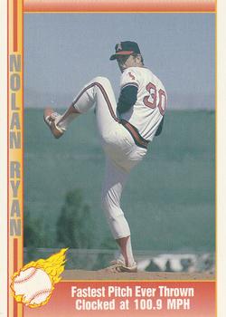 #29 Fastest Pitch Ever Thrown Clocked at - California Angels - 1991 Pacific Nolan Ryan Texas Express I Baseball