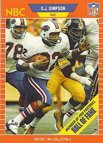 #29 O.J. Simpson - Buffalo Bills - 1989 Pro Set Football - Announcers