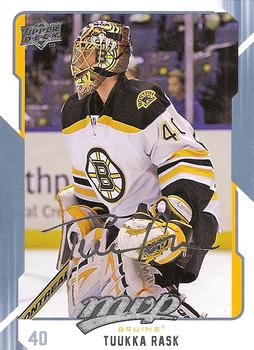 #29 Tuukka Rask - Boston Bruins - 2008-09 Upper Deck MVP Hockey