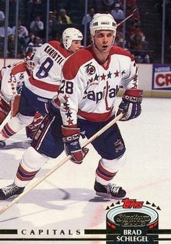#29 Brad Schlegel - Washington Capitals - 1992-93 Stadium Club Hockey
