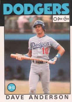 #29 Dave Anderson - Los Angeles Dodgers - 1986 O-Pee-Chee Baseball