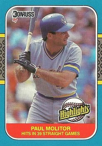 #29 Paul Molitor - Milwaukee Brewers - 1987 Donruss Highlights Baseball