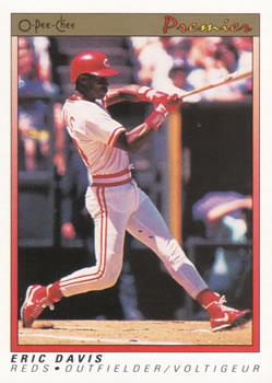 #29 Eric Davis - Cincinnati Reds - 1991 O-Pee-Chee Premier Baseball