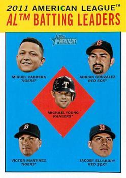 #2 AL Batting Leaders - Detroit Tigers / Boston Red Sox / Texas Rangers / Detroit Tigers / Boston Red Sox - 2012 Topps Heritage Baseball