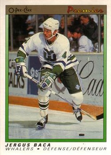 #2 Jergus Baca - Hartford Whalers - 1990-91 O-Pee-Chee Premier Hockey