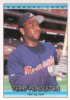 #BC2 Terry Pendleton - Atlanta Braves - 1992 Donruss Baseball - Bonus Cards