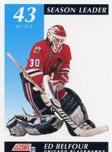 #300 Ed Belfour - Chicago Blackhawks - 1991-92 Score Canadian Hockey
