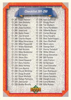 #300 Checklist: 201-300 - 1992 Upper Deck Baseball