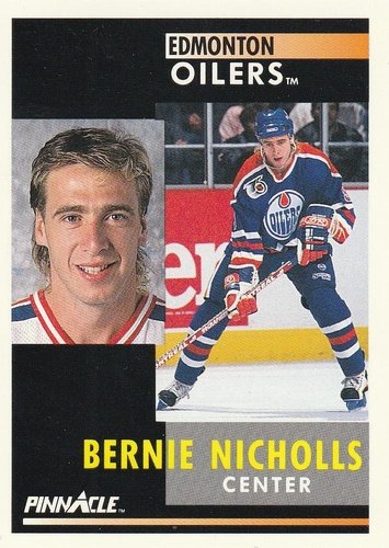 #300 Bernie Nicholls - Edmonton Oilers - 1991-92 Pinnacle Hockey