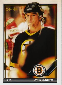 #300 John Carter - Boston Bruins - 1991-92 O-Pee-Chee Hockey