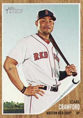 #300 Carl Crawford - Boston Red Sox - 2011 Topps Heritage Baseball