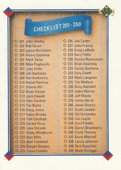#300 Checklist 201-300 - 1991 Upper Deck Baseball