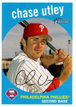 #300 Chase Utley - Philadelphia Phillies - 2008 Topps Heritage Baseball