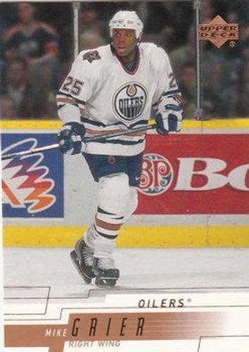 #300 Mike Grier - Edmonton Oilers - 2000-01 Upper Deck Hockey