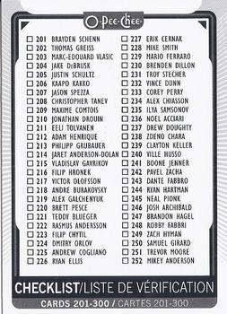 #300 Checklist: 201-300 CL - 2021-22 O-Pee-Chee Hockey