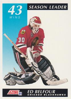 #300 Ed Belfour - Chicago Blackhawks - 1991-92 Score Canadian Bilingual Hockey