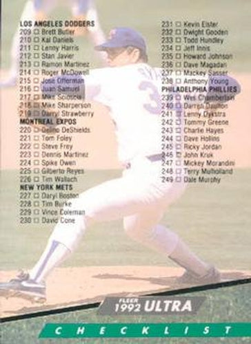 #300 Checklist: 209-300 - 1992 Ultra Baseball