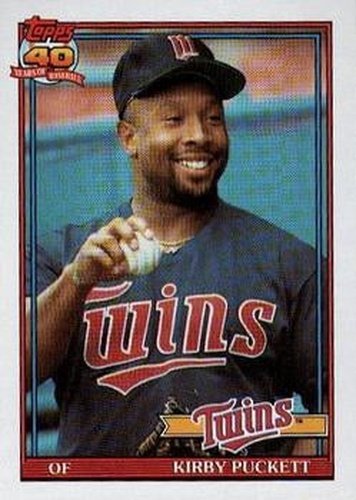 #300 Kirby Puckett - Minnesota Twins - 1991 Topps Baseball