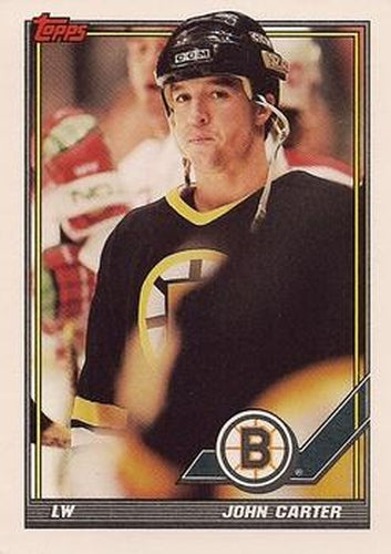#300 John Carter - Boston Bruins - 1991-92 Topps Hockey