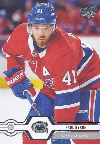 #301 Paul Byron - Montreal Canadiens - 2019-20 Upper Deck Hockey